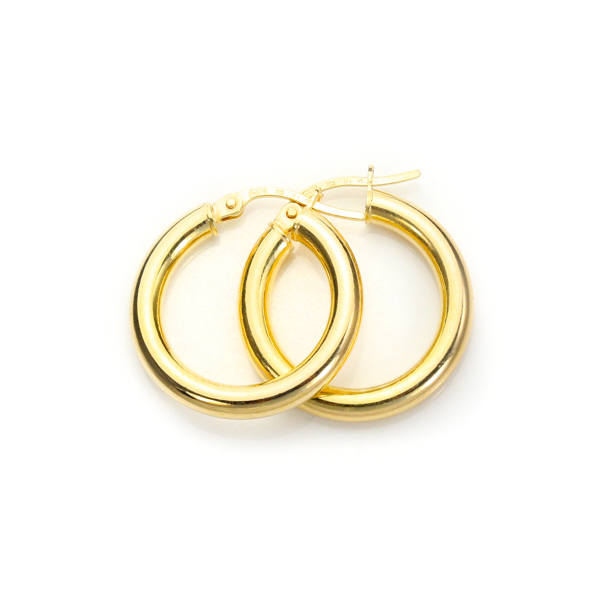9ct Yellow Gold Plain Creole Earrings