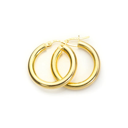 9ct Yellow Gold Plain Creole Earrings