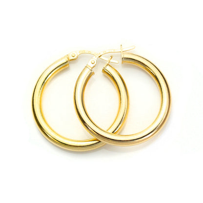 9ct Yellow Gold Plain Creole Earrings