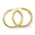 9ct Yellow Gold Plain Creole Earrings