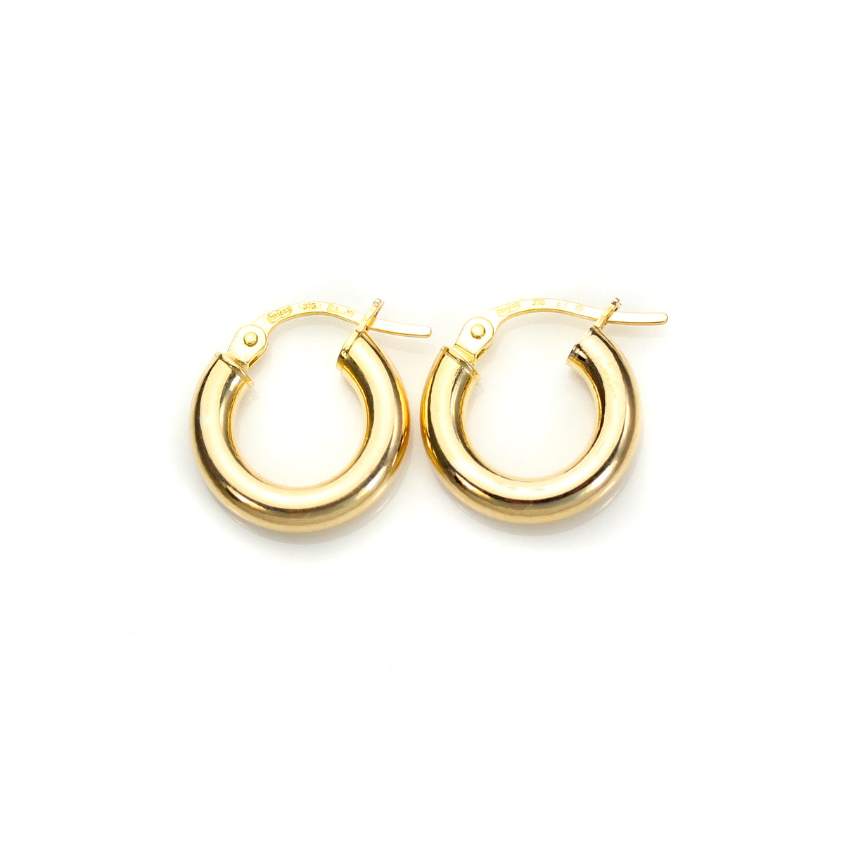 9ct Yellow Gold Plain Creole Earrings