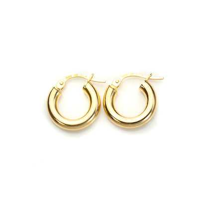 9ct Yellow Gold Plain Creole Earrings
