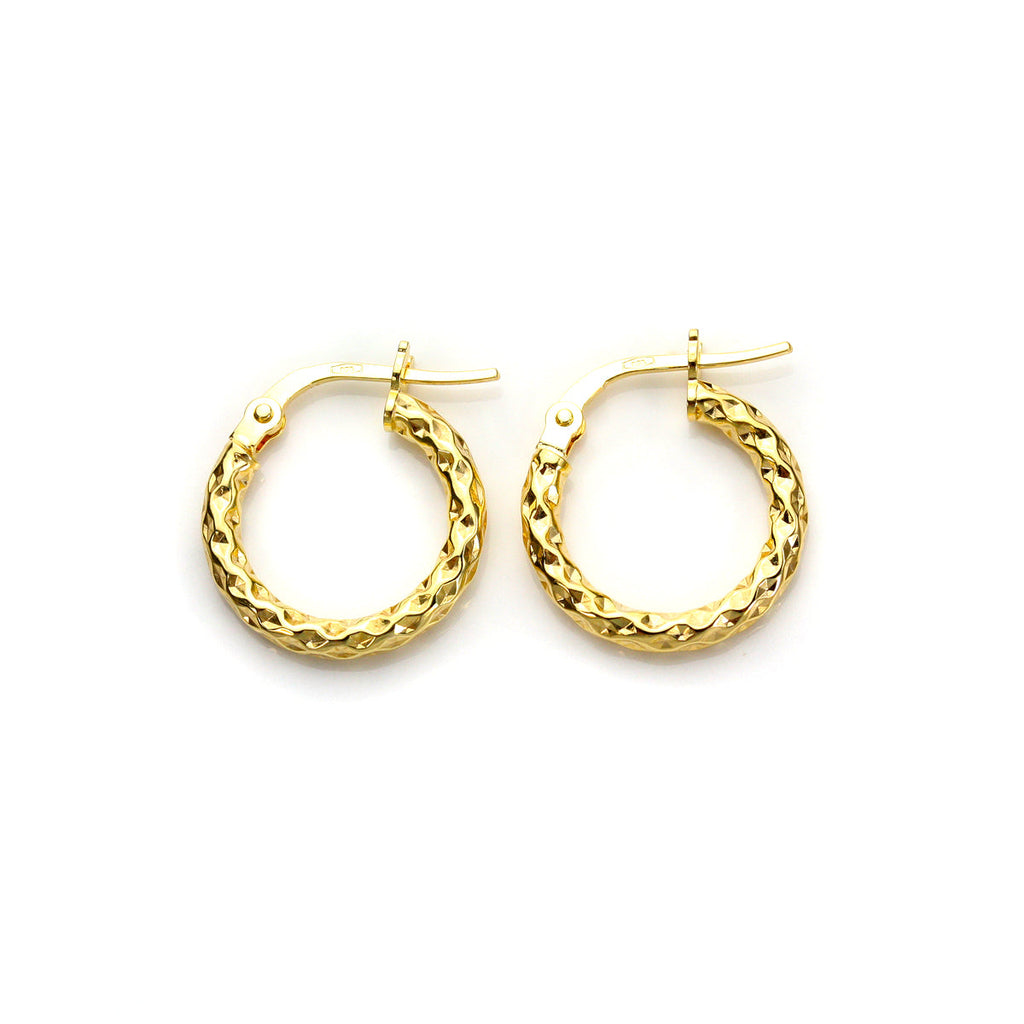 9ct Yellow Gold Twisted Creole Earrings