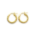 9ct Yellow Gold Twisted Creole Earrings