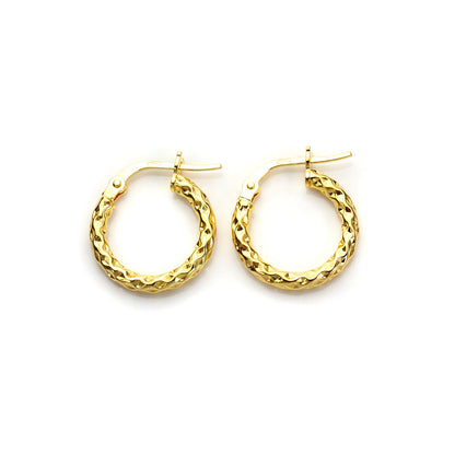 9ct Yellow Gold Twisted Creole Earrings