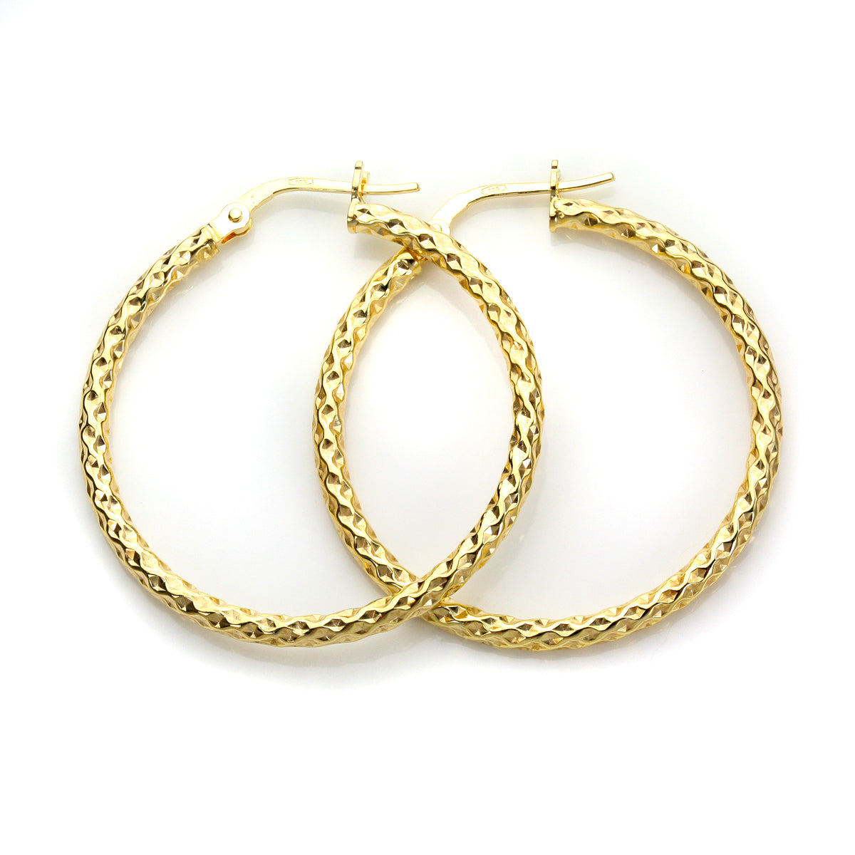 9ct Yellow Gold Twisted Creole Earrings