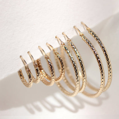 9ct Yellow Gold Twisted Creole Earrings