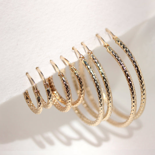 9ct Yellow Gold Twisted Creole Earrings