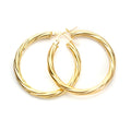 9ct Yellow Gold Twisted 3mm Creole Earrings