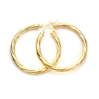 9ct Yellow Gold Twisted 3mm Creole Earrings