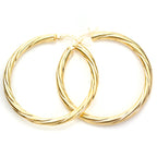 9ct Yellow Gold Twisted 3mm Creole Earrings