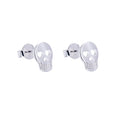 Sterling Silver Skull Heart Stud Earrings