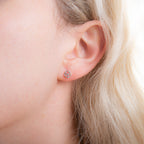 Sterling Silver Celtic Heart Padlock Stud Earrings