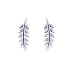 Sterling Silver Leaf Stud Earrings