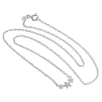 Sterling Silver & CZ Crystal Triple Star 16 Inch Necklace