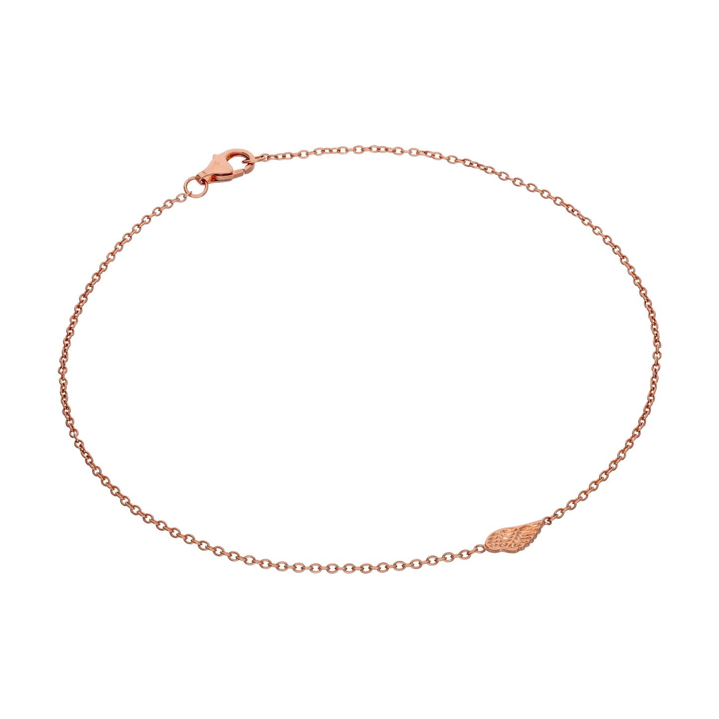 Fine Rose Gold Plated Sterling Silver Wing Belcher Anklet