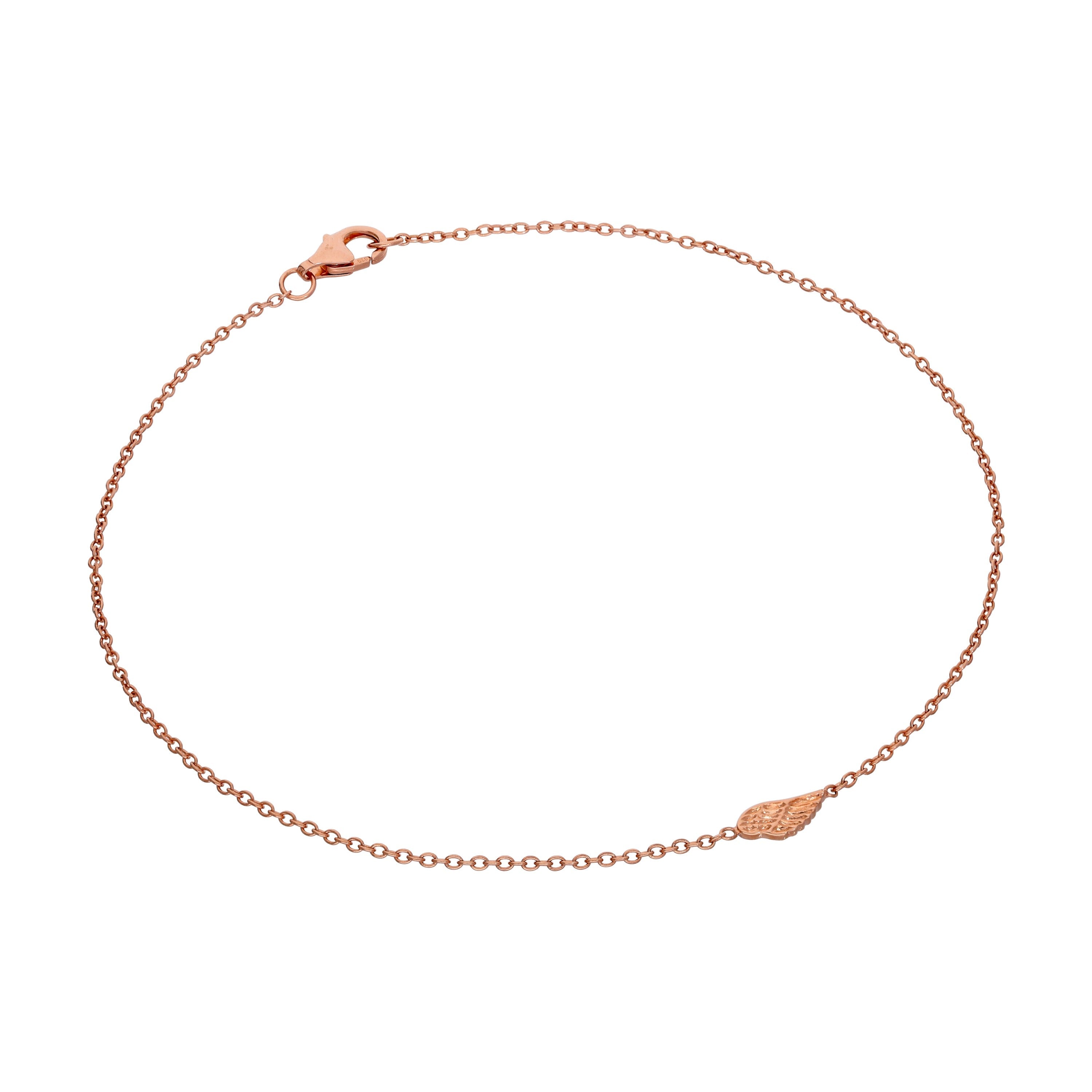 Fine Rose Gold Plated Sterling Silver Wing Belcher Anklet
