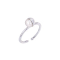 Sterling Silver Adjustable Ring with Pearl