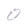 Sterling Silver & CZ Crystal Adjustable Ring