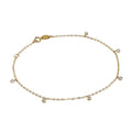 9ct Gold & Clear CZ Crystal 7 Inch Extender Bracelet