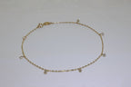 9ct Gold & Clear CZ Crystal 7 Inch Extender Bracelet