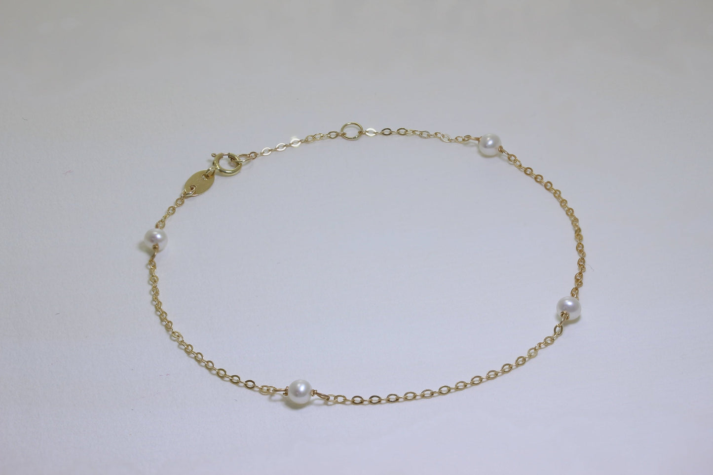 9ct Gold & 3mm Pearl 7.5 Inch Extender Bracelet