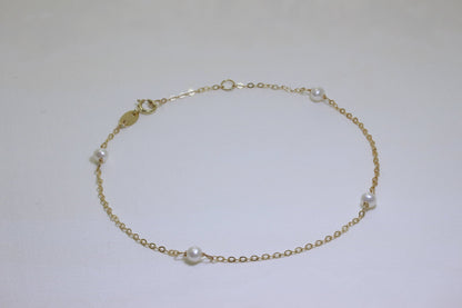 9ct Gold & 3mm Pearl 7.5 Inch Extender Bracelet