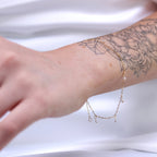 9ct Gold 7.5 Inch Extender Bracelet with Clear CZ Beads