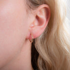 9ct Yellow Gold 14mm Capped Hoop Earrings