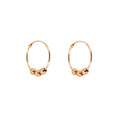 9ct Yellow Gold 14mm Hoop Earrings with Sliding Beads