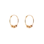 9ct Yellow Gold 14mm Hoop Earrings with Sliding Beads
