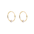 9ct Yellow Gold Hoop Earrings with Pearl