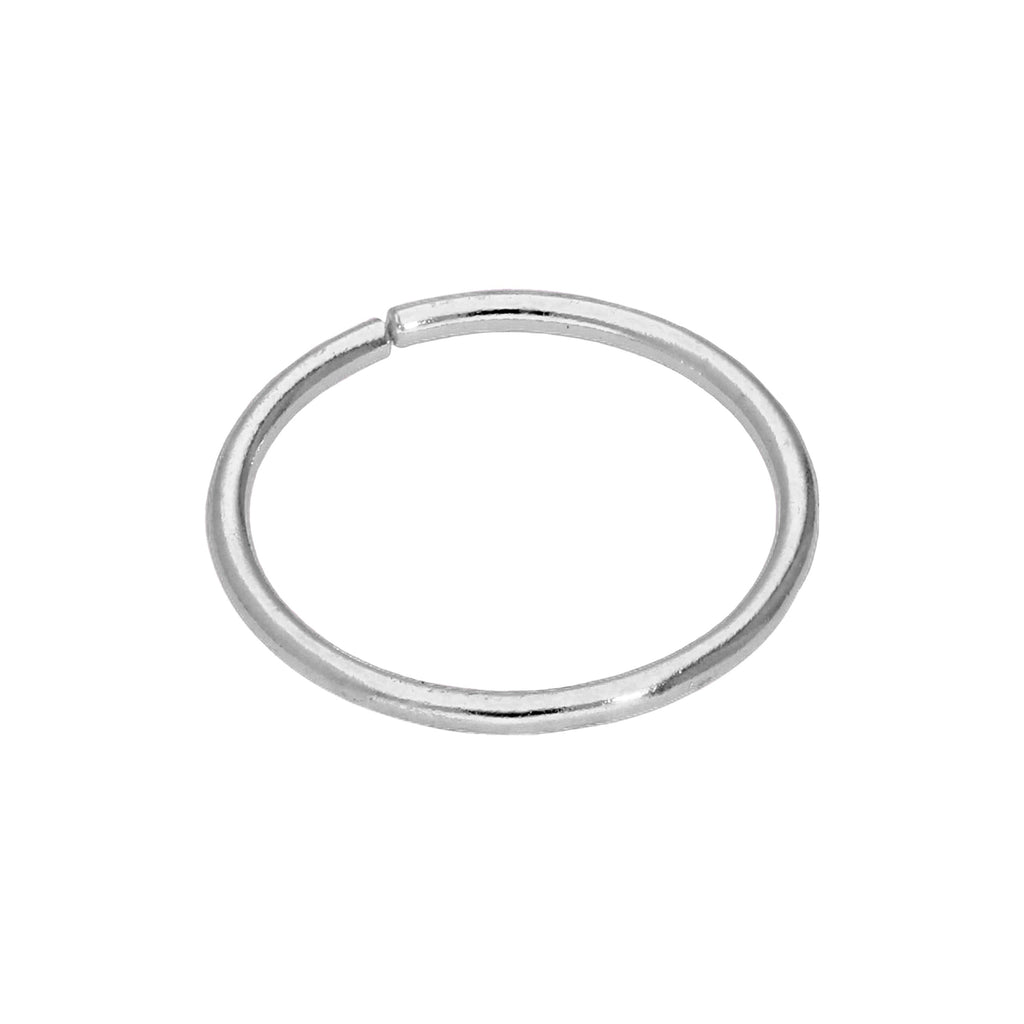9ct White Gold 24Ga Plain 7mm Nose Ring