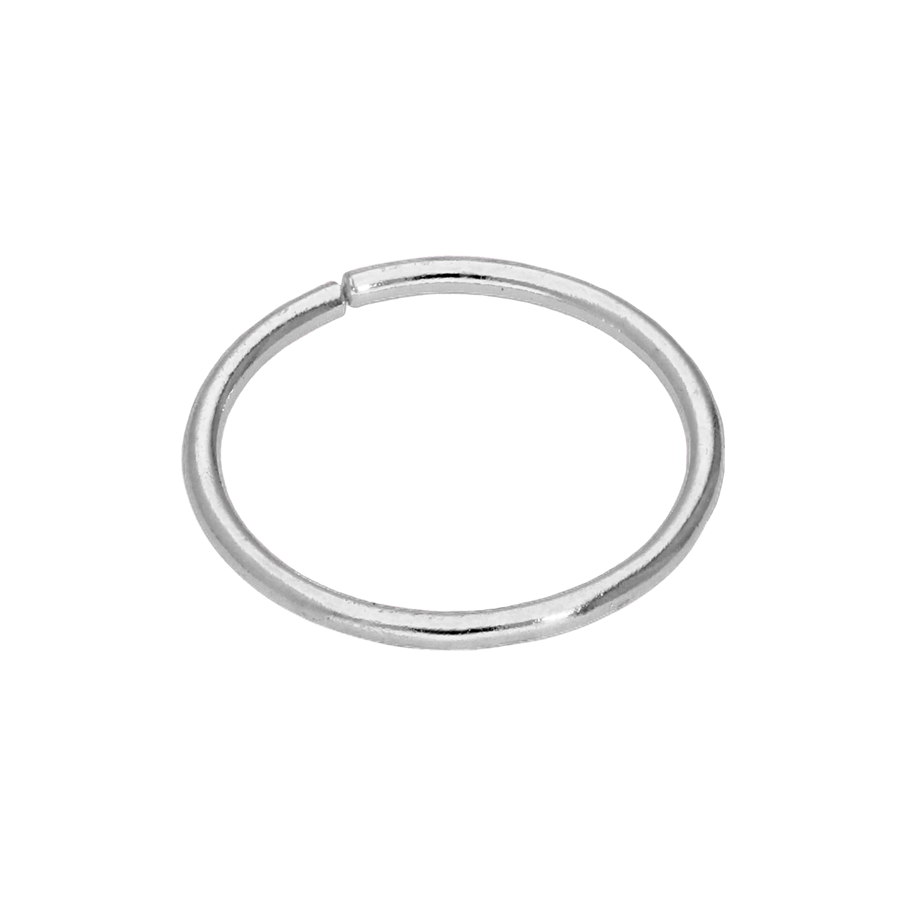 9ct White Gold 24Ga Plain 7mm Nose Ring