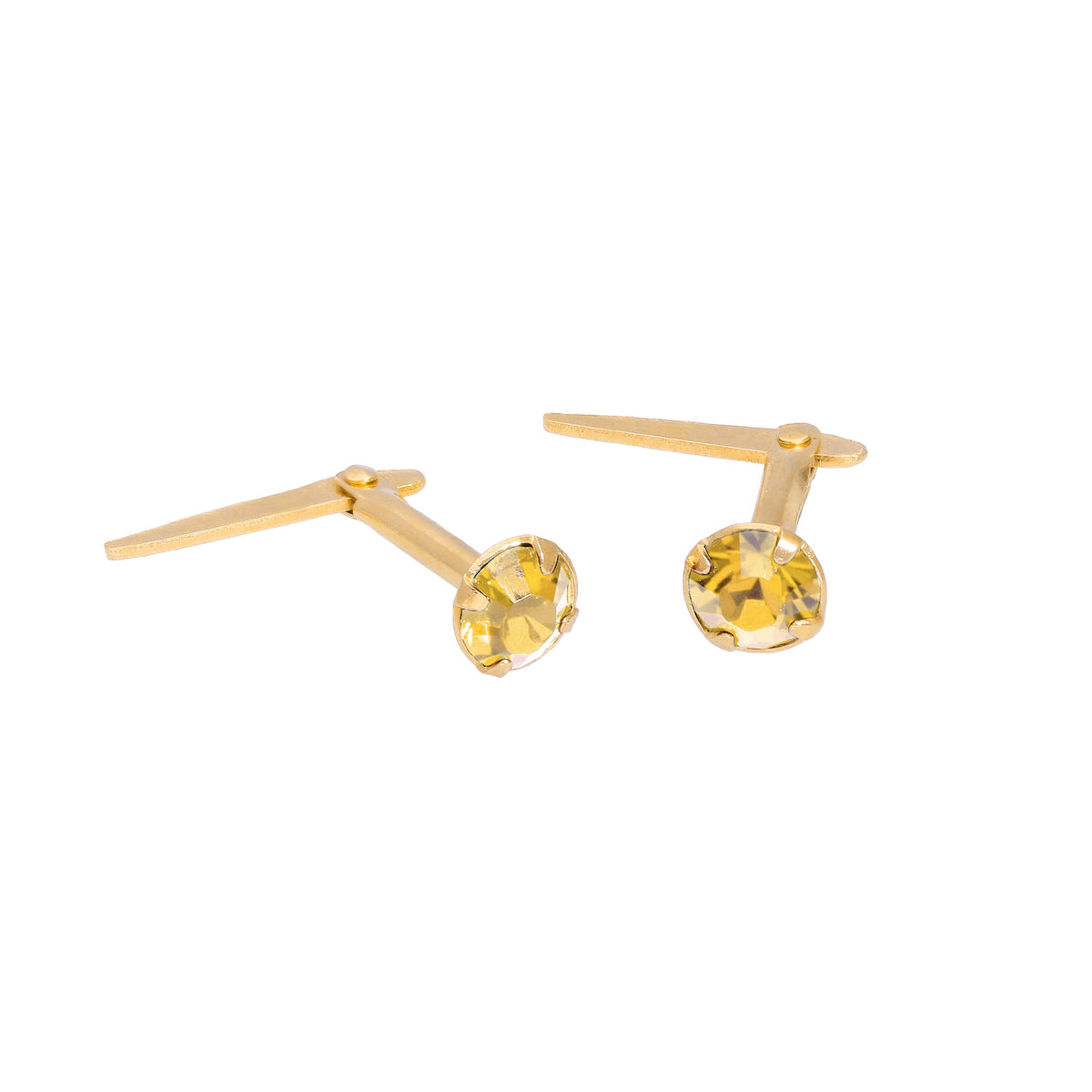 Gold Plated Sterling Silver & 3mm Crystal Andralok Stud Earrings