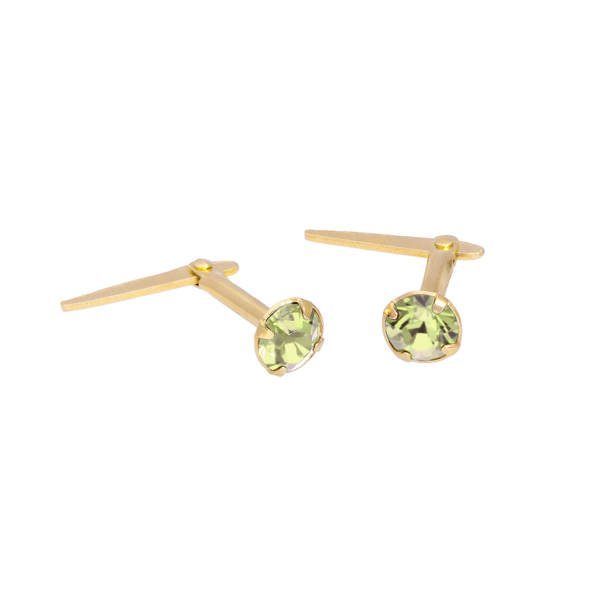 Gold Plated Sterling Silver & 3mm Crystal Andralok Stud Earrings