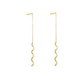 9ct Gold Wavey Pull Through Earrings