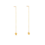 9ct Gold Star Pull Through Earrings