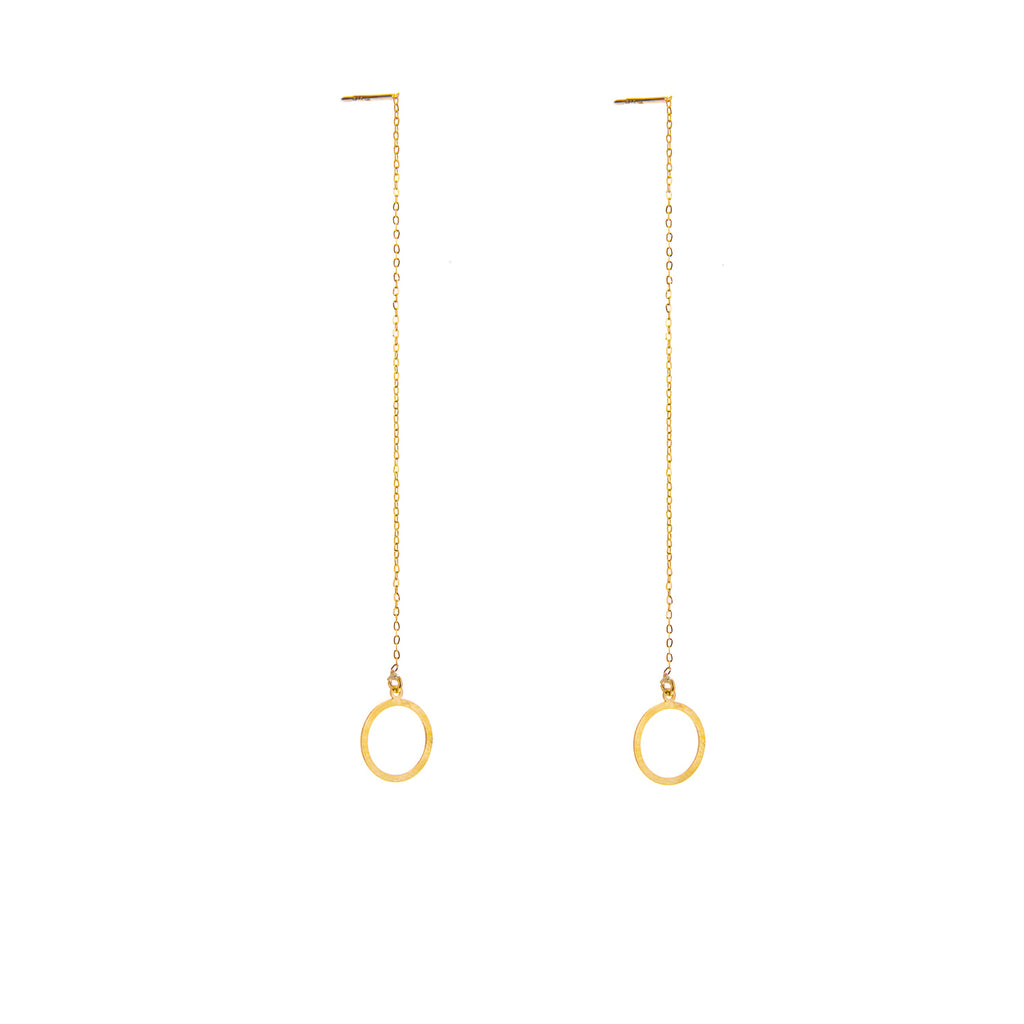 9ct Gold Karma Circle Pull Through Earrings