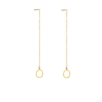 9ct Gold Karma Circle Pull Through Earrings