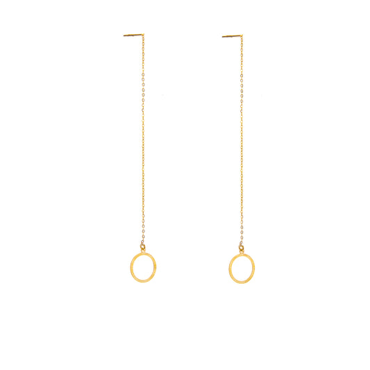 9ct Gold Karma Circle Pull Through Earrings