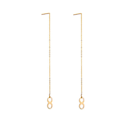 9ct Gold Infinity Pull Through Earrings