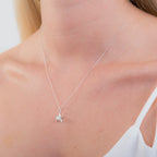 Sterling Silver Pearl Star Necklace - 14 - 22 Inches