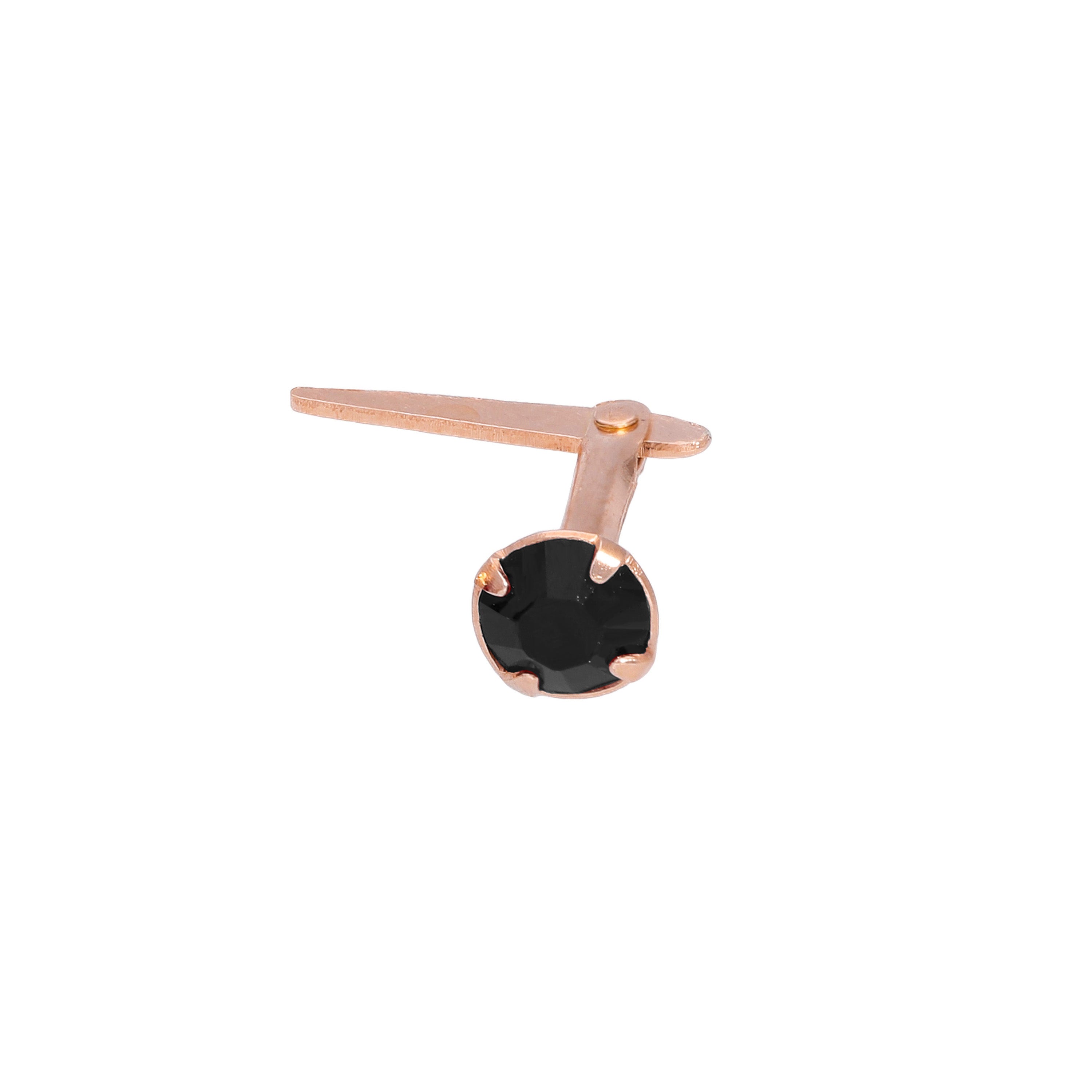 Rose Gold Plated Sterling Silver 3mm CZ Crystal Andralok Nose Stud