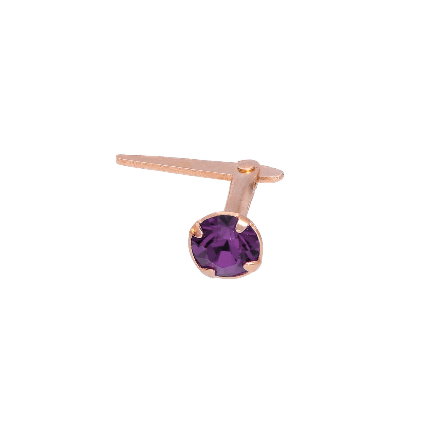Rose Gold Plated Sterling Silver 3mm CZ Crystal Andralok Nose Stud