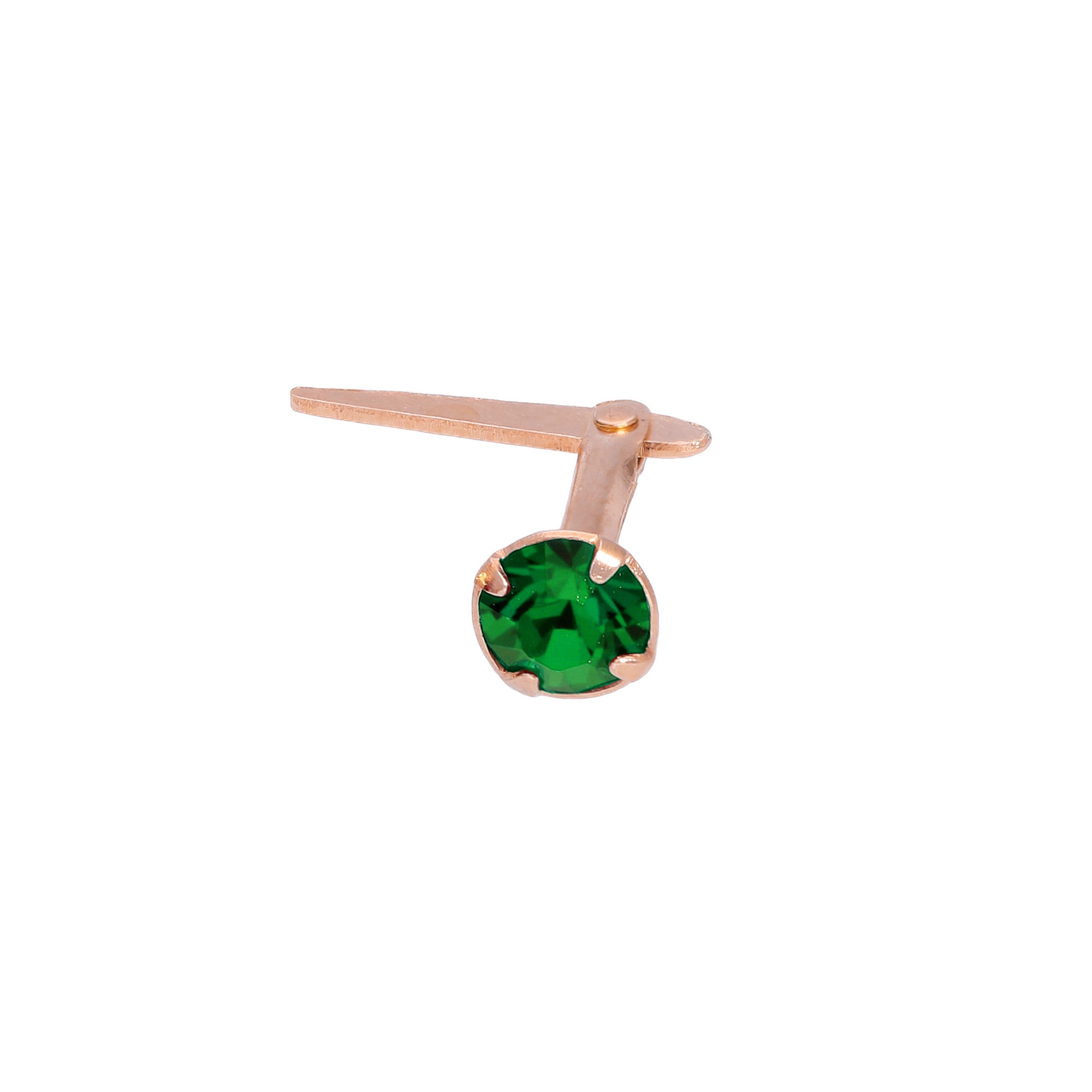 Rose Gold Plated Sterling Silver 3mm CZ Crystal Andralok Nose Stud