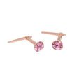 Rose Gold Plated Sterling Silver 3mm CZ Crystal Andralok Stud Earrings