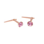 Rose Gold Plated Sterling Silver 3mm CZ Crystal Andralok Stud Earrings