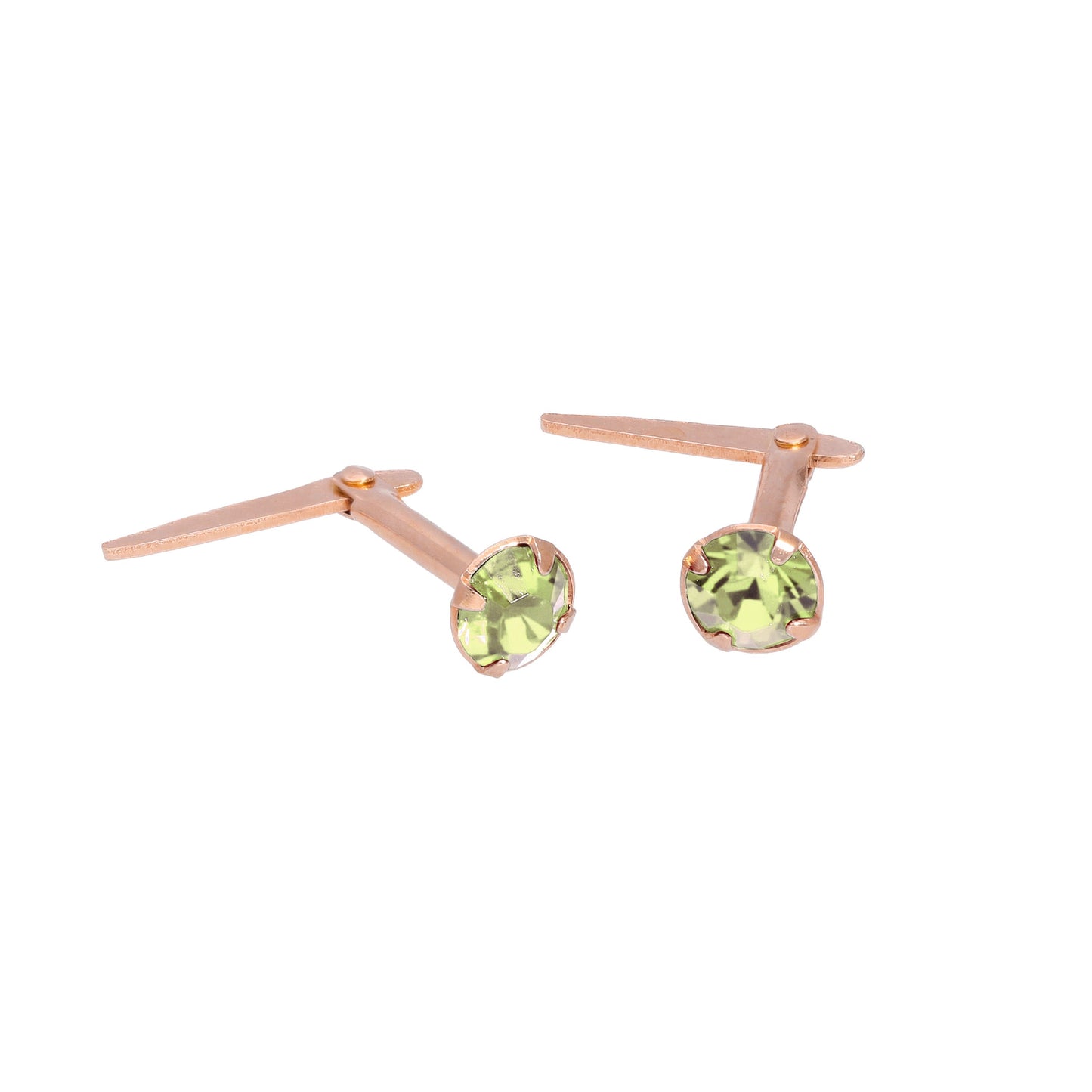 Rose Gold Plated Sterling Silver 3mm CZ Crystal Andralok Stud Earrings