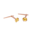 Rose Gold Plated Sterling Silver 3mm CZ Crystal Andralok Stud Earrings